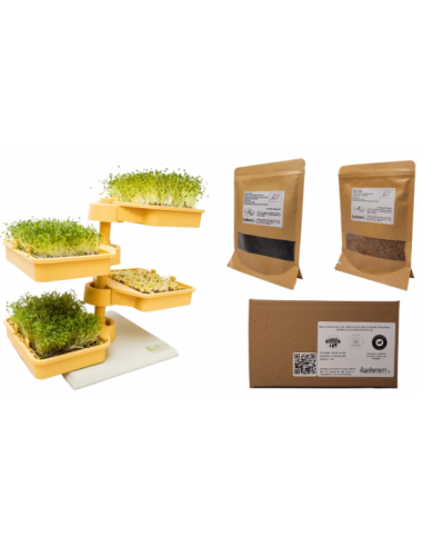 Babylon Garden hydroponic system for homes, 4 weekly harvests of sprouts or microgreens, smart app + GIFT