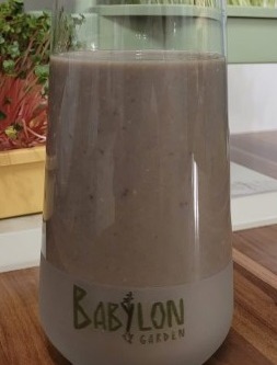 Batido de pasto de trigo y moras