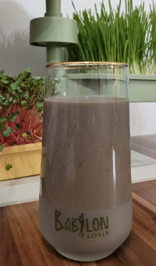 Weizengras- und Brombeer-Smoothie