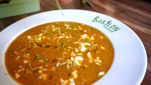 Broccoli cream soup with microgreens